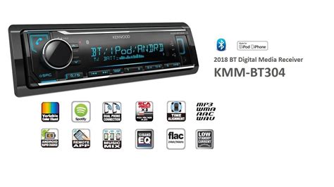 Receptor Digital Kenwood KMM-BT304 con Bluetooth incorporado