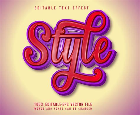 Vector editable de efecto de texto 3d de estilo | Vector Premium 