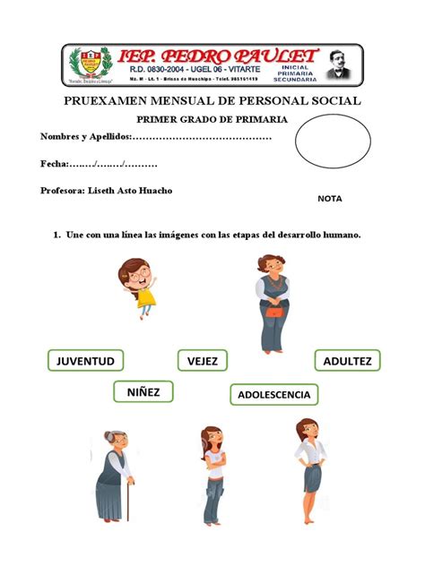 Examen Mensual De Personal Social Primer Grado Pdf