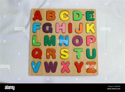 Alphabet letter board for children to learn to recognize letters Stock ...