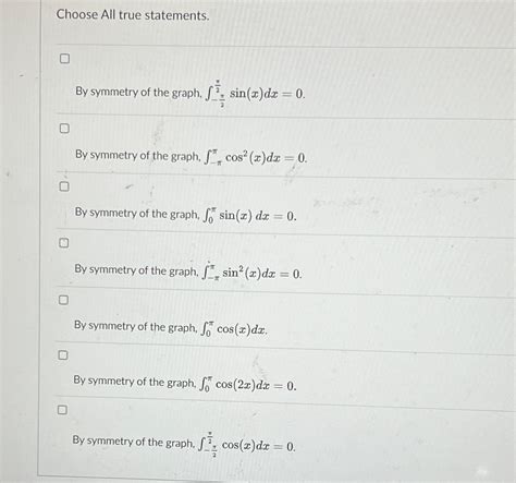 Solved Choose All True Statementsby Symmetry Of The Graph