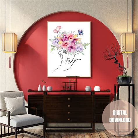 Fashion Woman Face Printable Wall Art Decor Trendy Décor For Fashion Enthusiasts Etsy