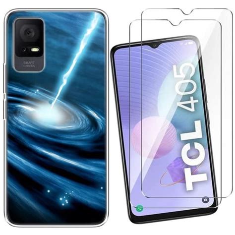 Coque TCL 405 406 408 6 6 et 2 pièces Verre Trempé Case de Protection