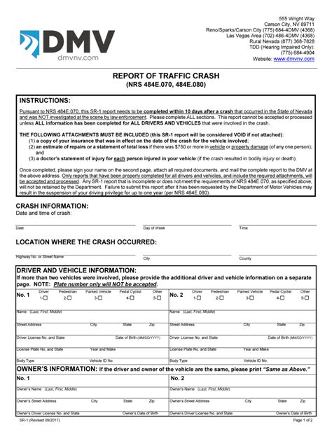 Nv Dmv Sr Fill And Sign Printable Template Online Us