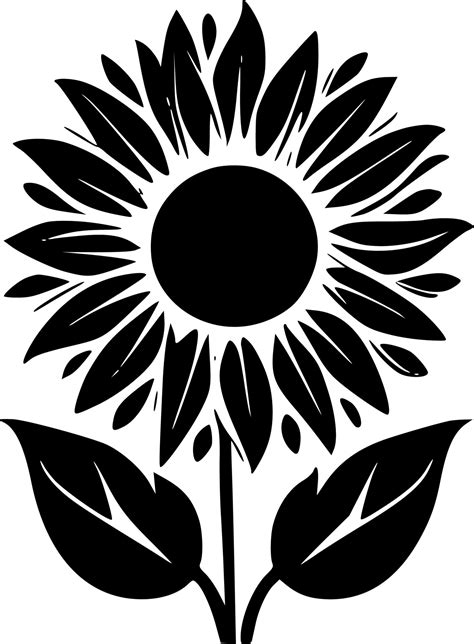 Sunflower, Minimalist and Simple Silhouette - Vector illustration ...