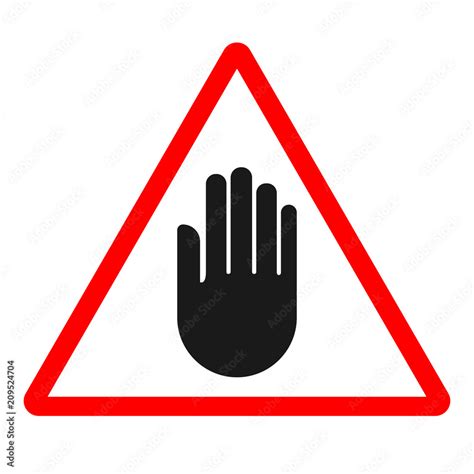 Black Stop Hand Sign