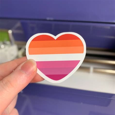 Lgbtqia Lesbian Pride Flag Heart Sticker Laptop Sticker Etsy