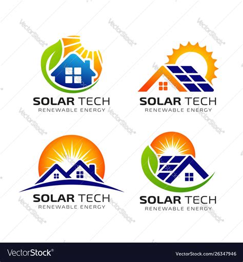 Sun Solar Energy Logo Design Template Eco Energy Vector Image