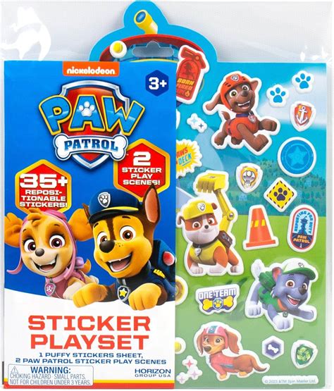 Paw Patrol Sticker Playset Over Repositionable Paw Patrol Stickers