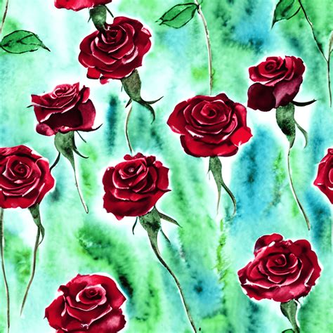 Dark Red Roses Watercolor Graphic · Creative Fabrica