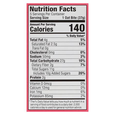 Bobos Oat Bites Stuffd Strawberry Nutrition Facts