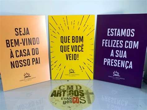 Kit Placas De Boas Vindas Para Culto Igreja X Cm Cmd Printx