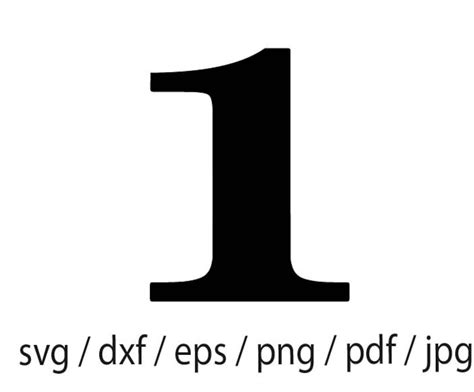 Number 1 Svg, Digital Download, Numbers, One,number 1 Svg, Number 1 Dxf ...