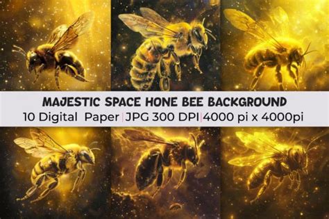 Majestic Space Honey Bee Backgrounds Graphic By Mirazooze · Creative