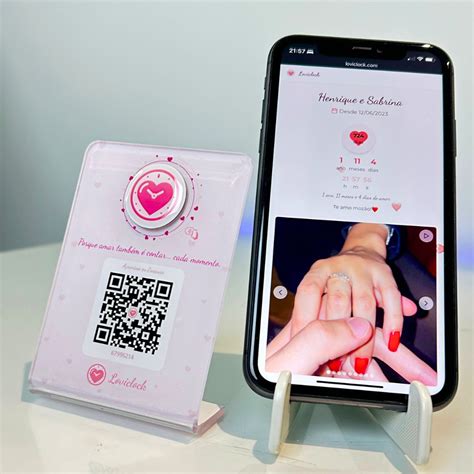 Qr Code Para Namorada - Display Acrílico Interativo NFC + QR Code com Página de Amor ...
