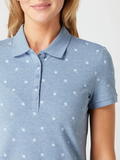 Montego Poloshirt met all over motief in hemelsblauw gemêleerd online