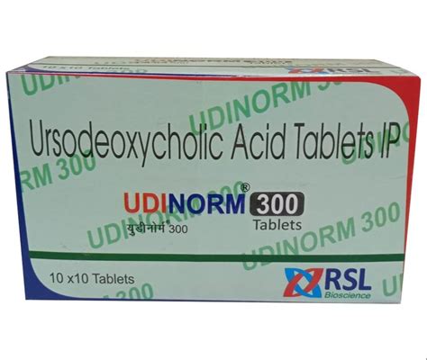 Udinorm Ursodeoxycholic Acid Tablets IP 300 Mg Packaging Type Box At