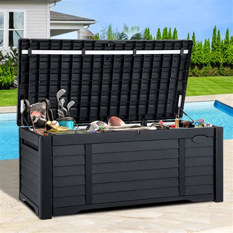 Rubbermaid Patio Chic Outdoor Resin Storage Cabinet 123 Gallons Dark