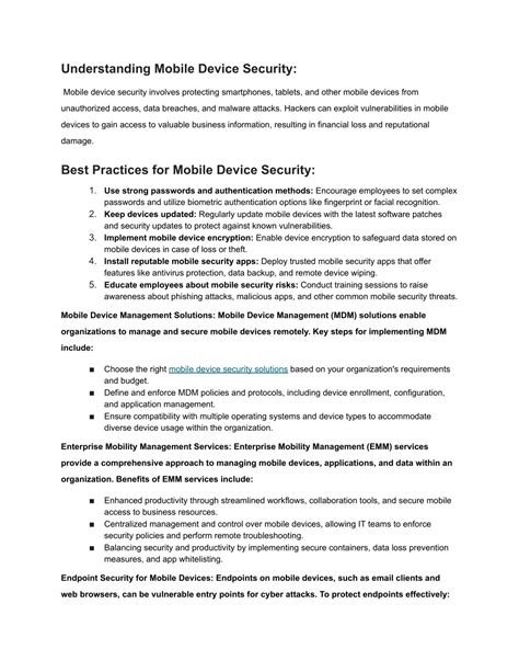 PPT Mobile Device Security Solutions Safeguarding Your Business S