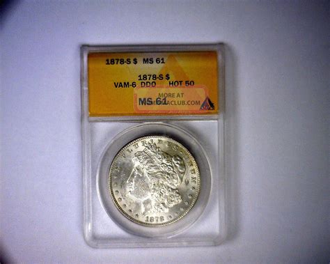 Anacs Ms61 Blast White 1878 S Hot 50 Vam 6 Doubled Rib Morgan Silver