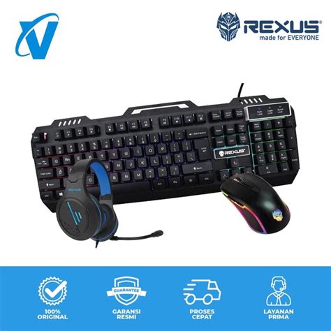 Jual Rexus Keyboard Mouse Headset Gaming Warfaction Vr Max Combo