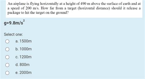 Solved An Airplane Is Flying Horizontally At A Height Of Chegg