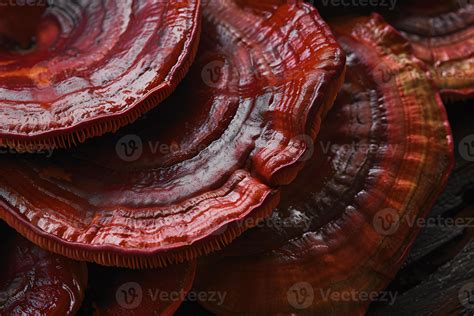reishi mushrooms close  selective focus ganoderma lucidum translucid