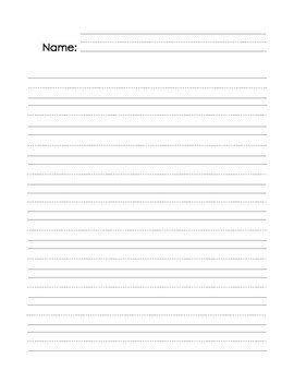 Student Writing Page Blank with Name by First at Academy | TpT