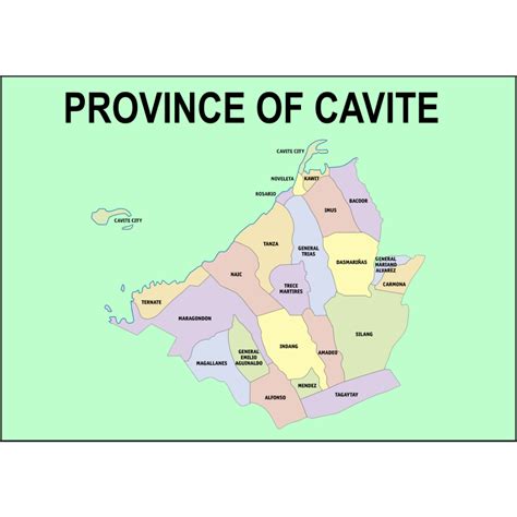 Cavite Province Map Waterproof A4 Laminated Chart | Shopee Philippines