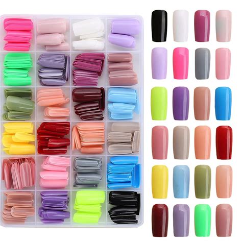 Buy Massmot Color Press On Nails Sets Pcs Glossy Colored