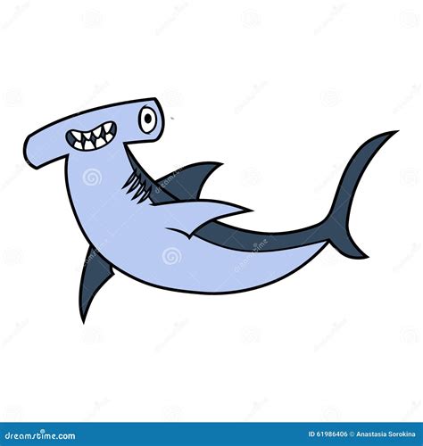 Hammerhead Shark Stock Vector Illustration Of Cartoon 61986406