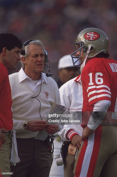 Super Bowl XIX, San Francisco 49ers coach Bill Walsh with QB Joe ...