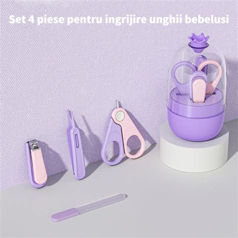 Set Piese Pentru Ingrijire Unghii Bebelusi Avand Unghiera Pila Abs