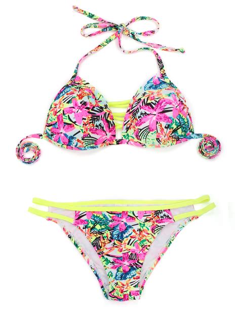 Relleciga Damen Bademode Push Up Triangel Bikini Brasilien Style Criss