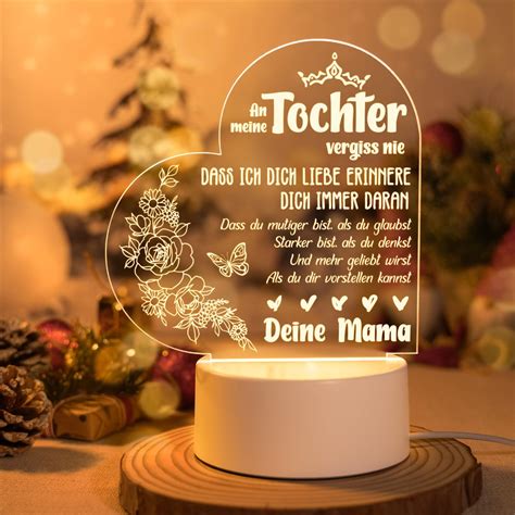 Juratar Geschenk F R Tochter Von Mama Tochter Geschenke Led Lampe