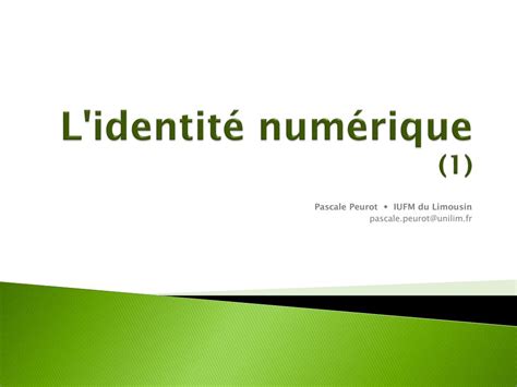 PPT L identité numérique 1 PowerPoint Presentation free download