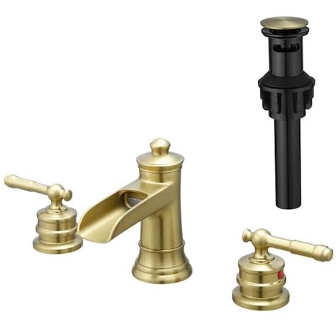 8 In Widespread Deck Mounted Bathroom Sink Faucet 3 Hole Double Lever