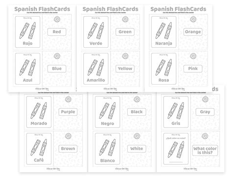 Free Spanish Flashcards: Colors Kids Activities Blog