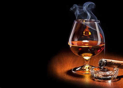 Hd Wallpaper Cognac Cigars Smoking Drinking Glass Smoke Alcohol