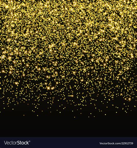 Gold glitter confetti falling golden star Vector Image