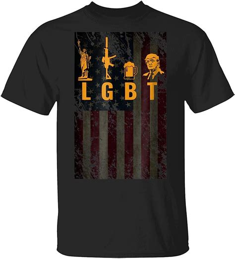 Funny Lgbt Liberty Guns Beer Trump Support Tshirt Black Amazon Ca