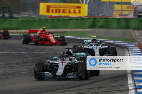 Lewis Hamilton Mercedes Amg F W Leads Valtteri Bottas Mercedes