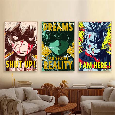 P Steres De Dibujos Animados Pop My Hero Academia Pintura En Lienzo De