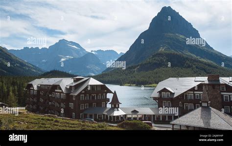 The Historic Many Glacier Hotel At Swiftcurrent Lake Glacier National