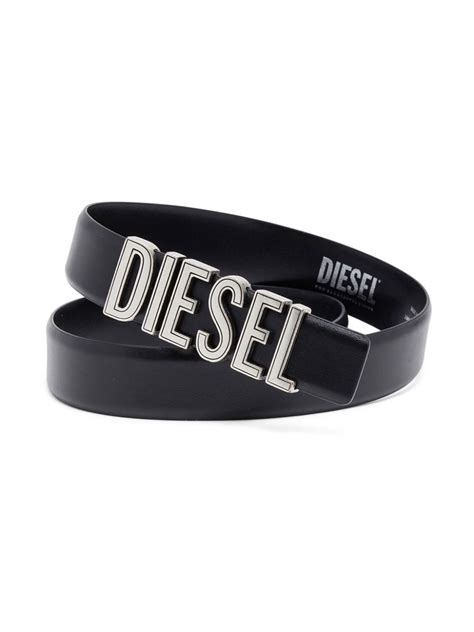 Diesel Logo Lettering Leather Belt Farfetch