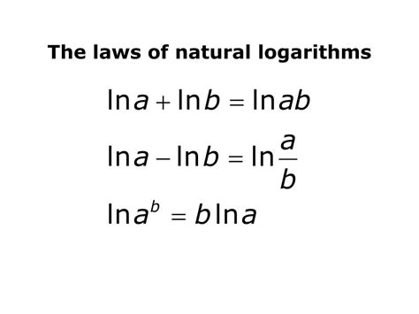 PPT - The Natural logarithm and e PowerPoint Presentation, free ...