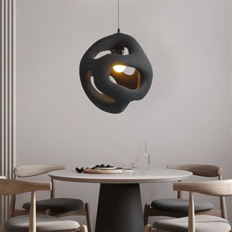 Nordic Retro Black And White Pendant Light Wabi Sabi Style Home Decor