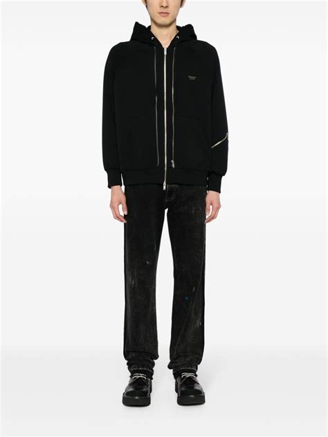 Undercover Logo Embroidered Zip Up Hoodie Farfetch