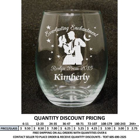 Personalized 21oz Stemless Wine Glass Prom Glasses Custom Engraved Formal Dance Ebay