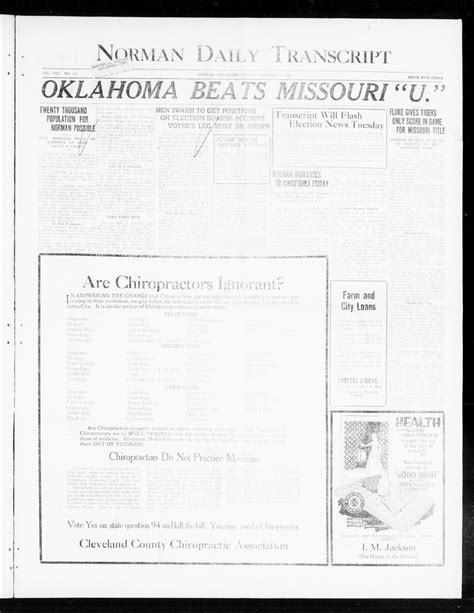 Norman Daily Transcript (Norman, Okla.), Vol. 8, No. 163, Ed. 1 Sunday